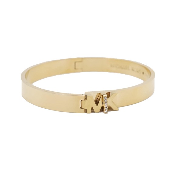 Michael Kors MKJX7697710 Haute Gold Tone Bangle Bracelet Crystal - Picture 1 of 4